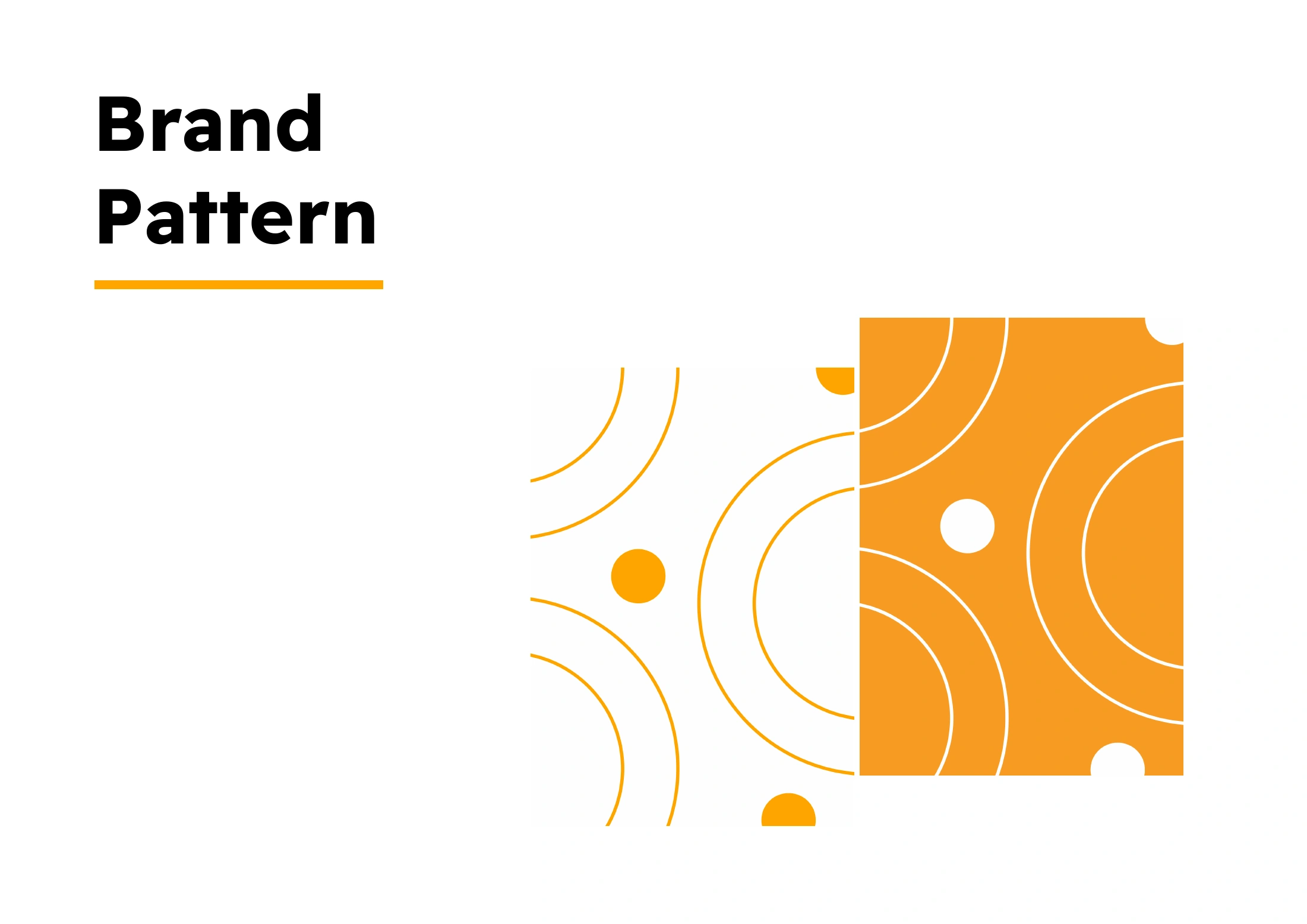 Qi Hawala brand pattern with orange and white concentric arcs and circular accents