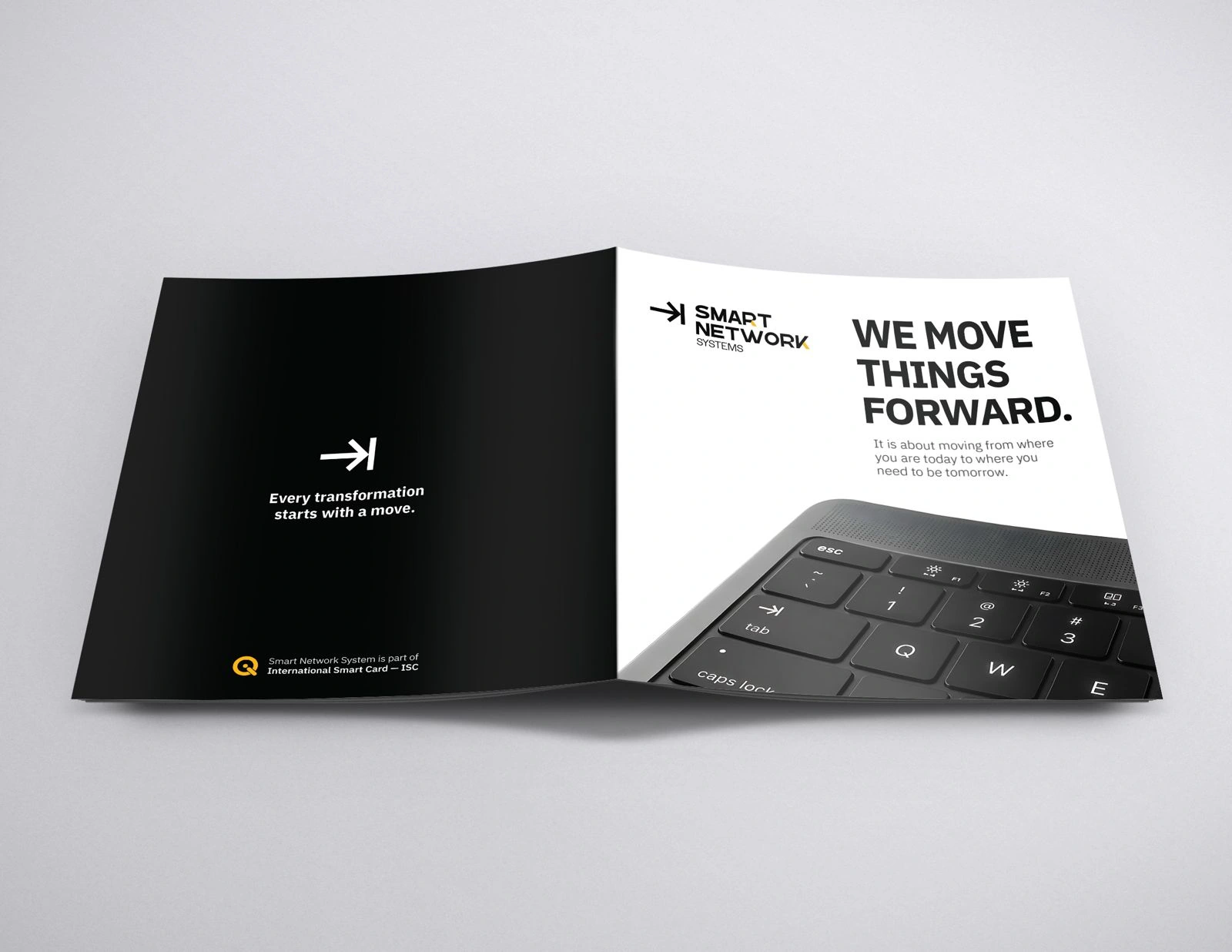 Open Smart Network Systems brochure with the TAB concept and We move things forward message
